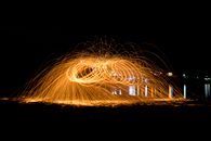 Steel Wool Photography of Orange Lights