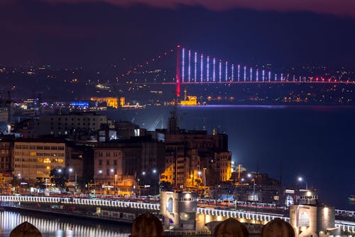 City Skyline during Night Time