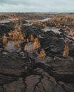 Brown and Black Rock Formation