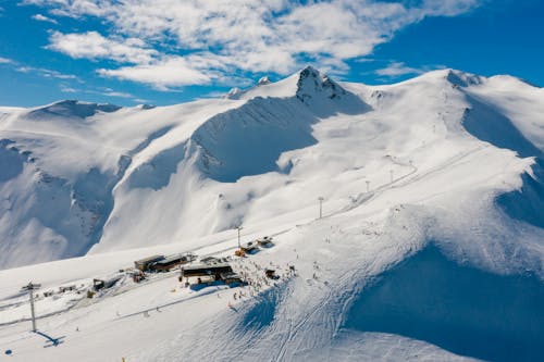 White Snow Covered Mountain Under Blue Sky