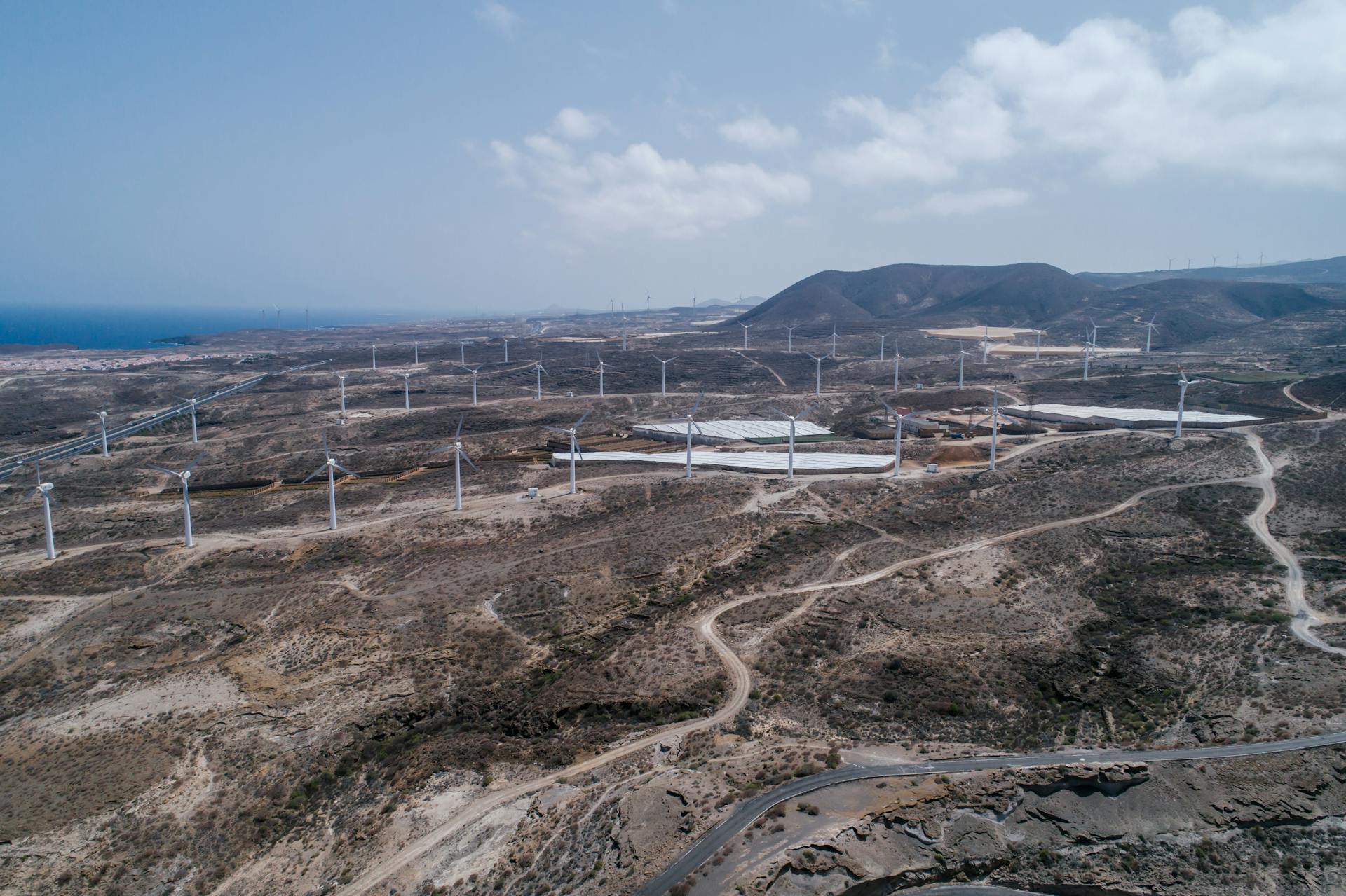 Wind Turbines in Dry Landscape