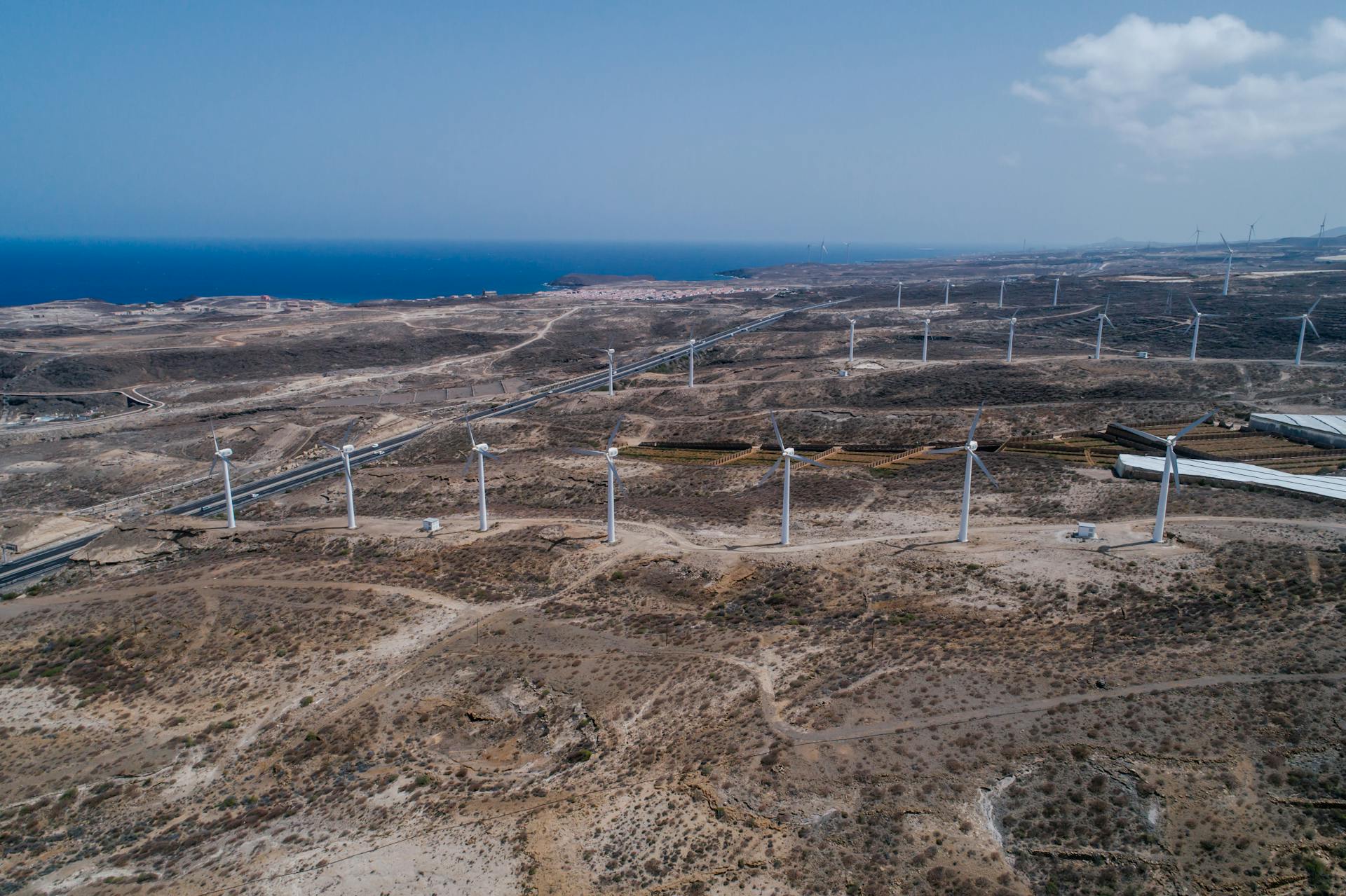 Drone Shot of a Wind Farm