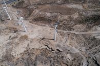 Drone Shot of Wind Turbines on the Countryside