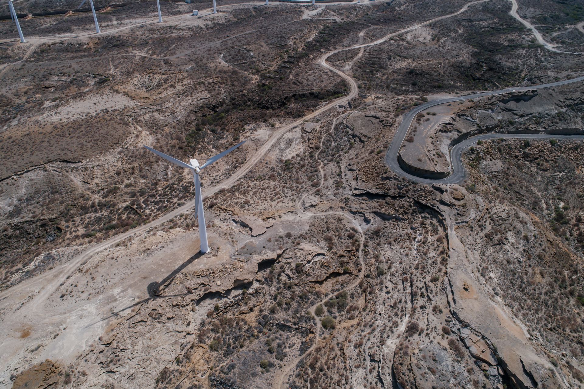 Wind Turbine on Arid Hill