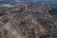Aerial View of Road on Hill