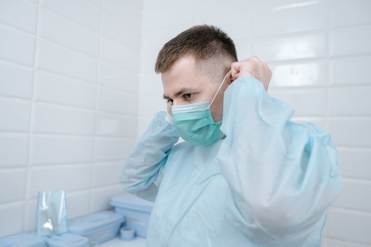 Nurse preparing a vaccine in a medical clinic