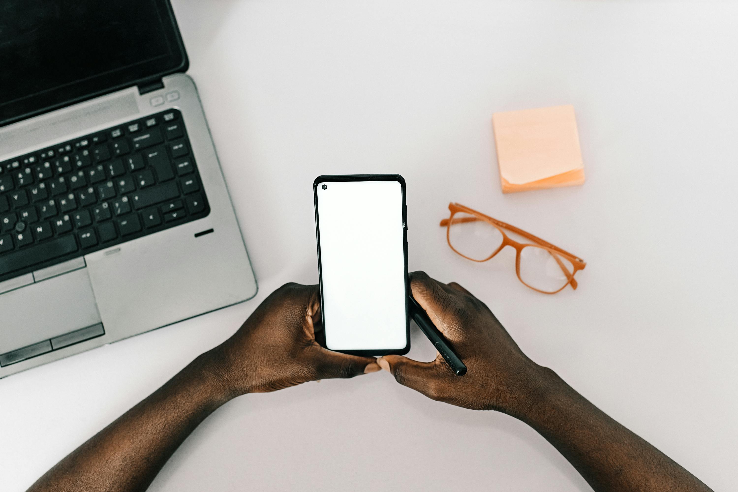 person holding a smartphone