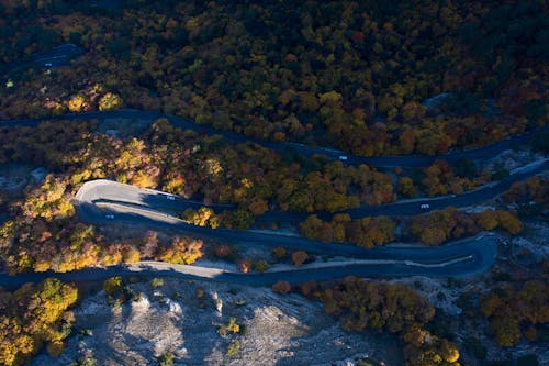 Aerial Footage of a Country Road 