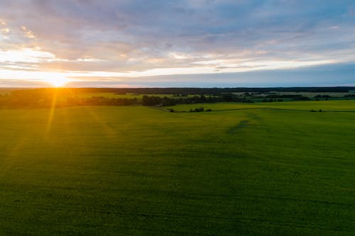 Foto profissional grátis de alvorecer, cair da noite, campina