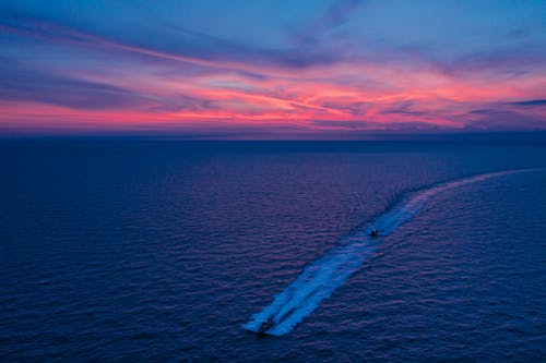 Aerial Footage of Sea during Dusk 