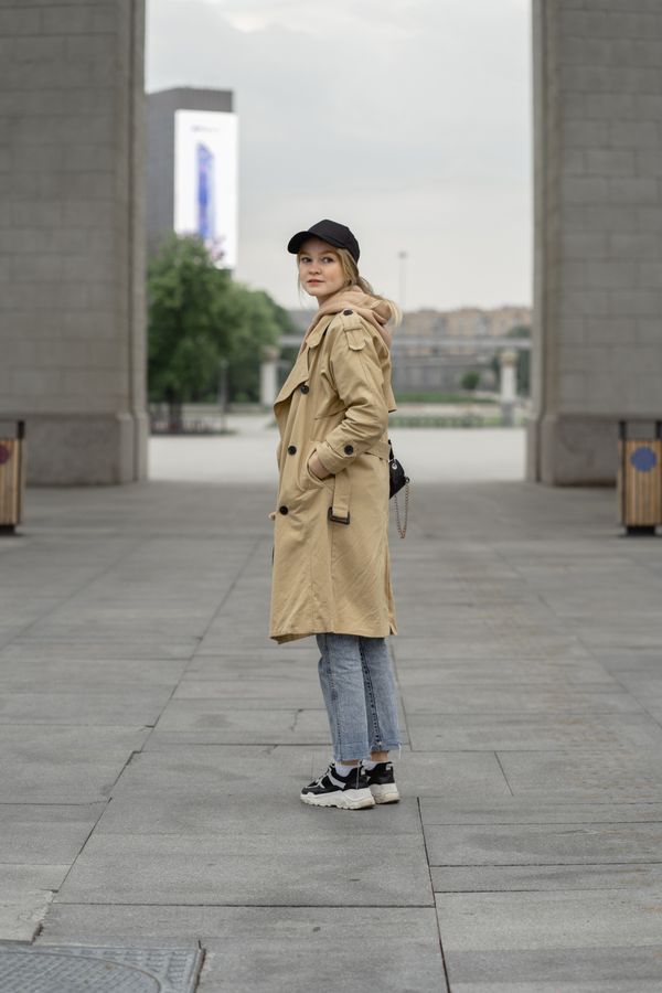 Trench Over Hoodie and Jeans