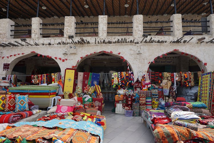 Large Textile Market In Building Courtyard