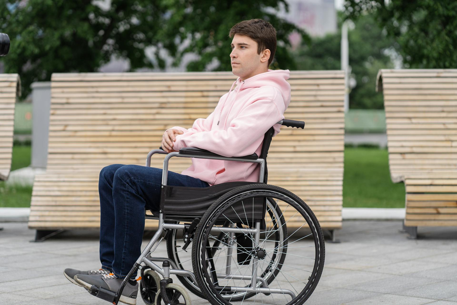 A Man on a Wheelchair