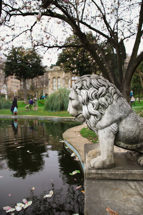 A Statue of a Lion at the Park