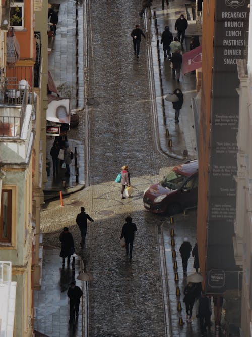 People Walking on City Street