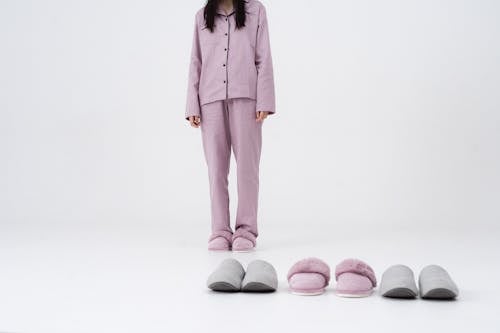 Free A Woman in Purple Pajamas Stock Photo