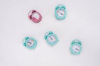 White and Pink Floral Analog Wall Clock