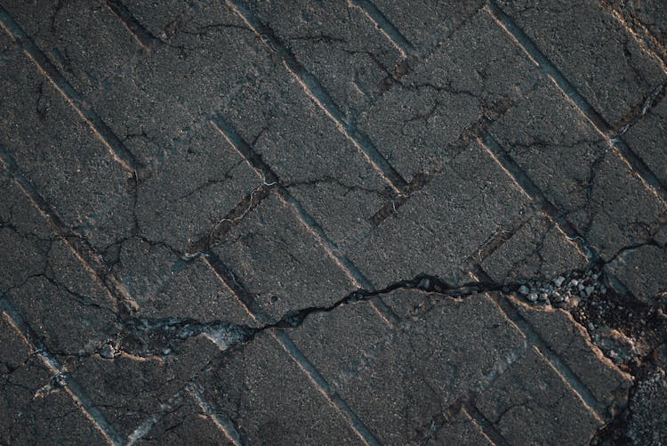 Cracked Paving Stones In Street