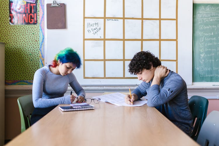 Two Students Studying Together