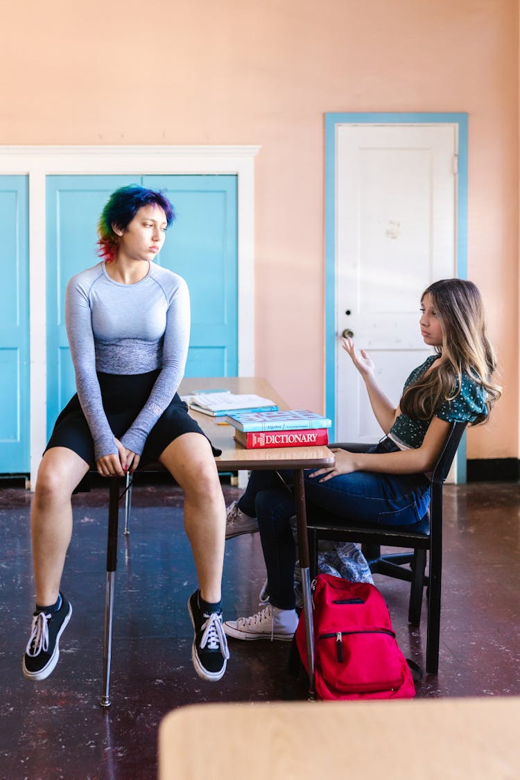 Two Girls In The Classroom