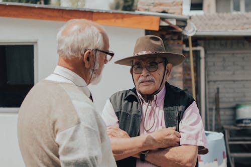 Free Elderly Men Talking to Each Other Stock Photo