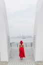 Back View of a Person Wearing a Red Dress