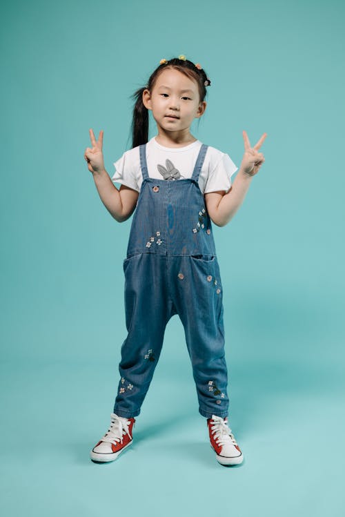 v形, 亞洲女孩, 兒童 的 免費圖庫相片