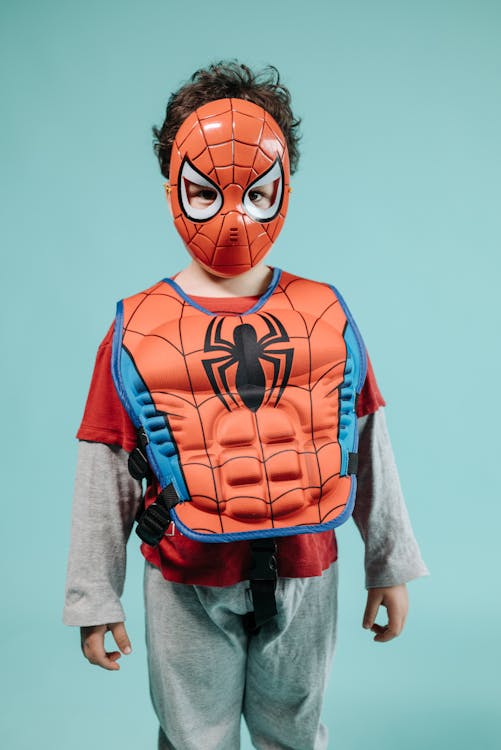 Boy in Red and Blue Spider Man Costume · Free Stock Photo