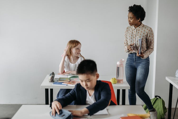 Teacher Talking To The Students