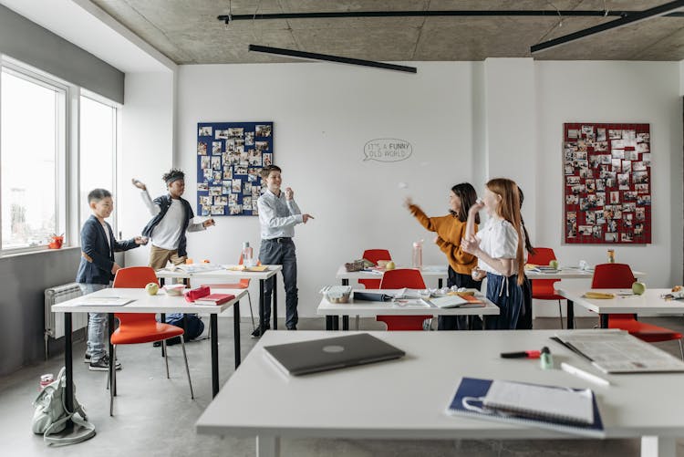 Students Playing Inside A Classroom