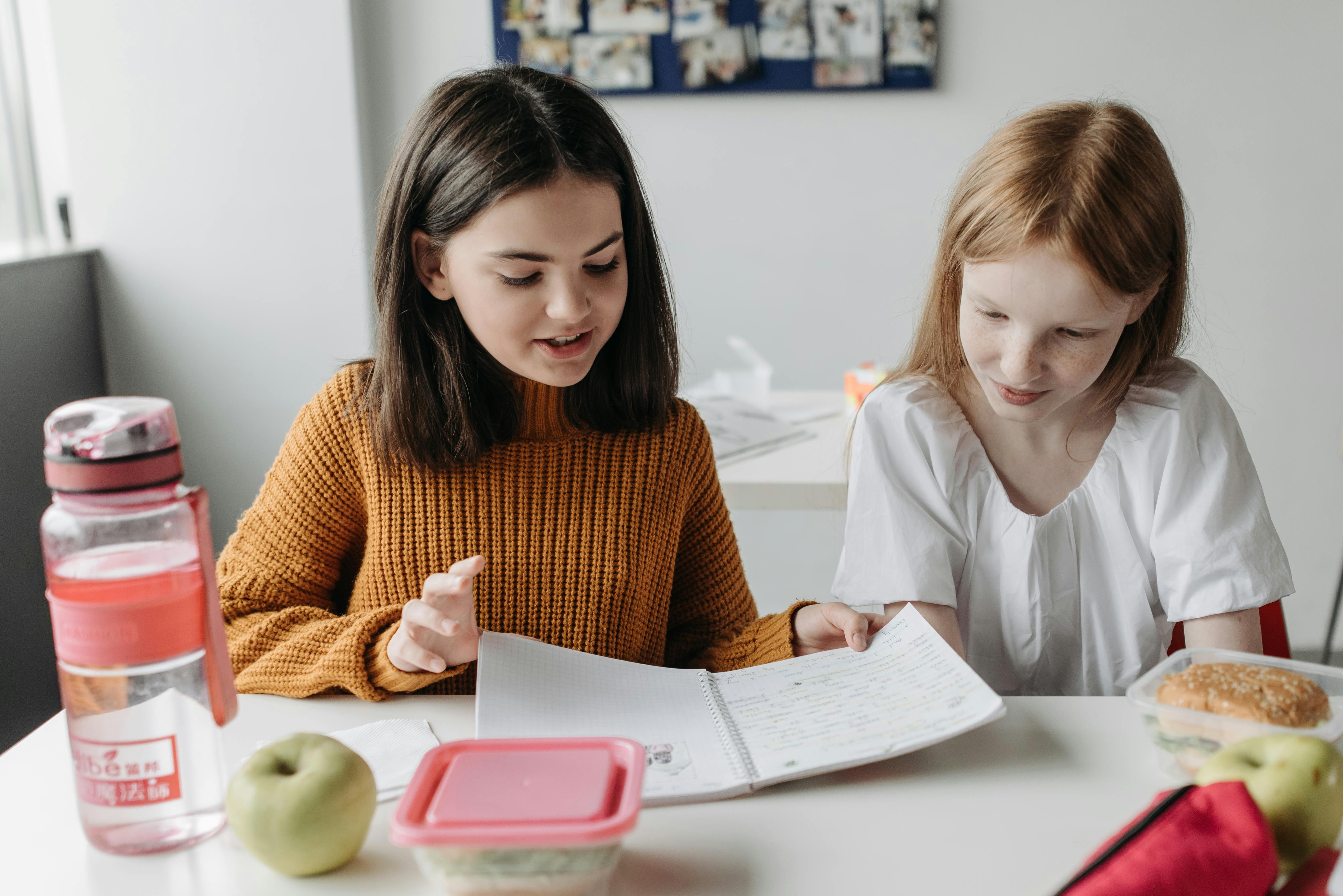 A Children Eating in the Canteen · Free Stock Photo