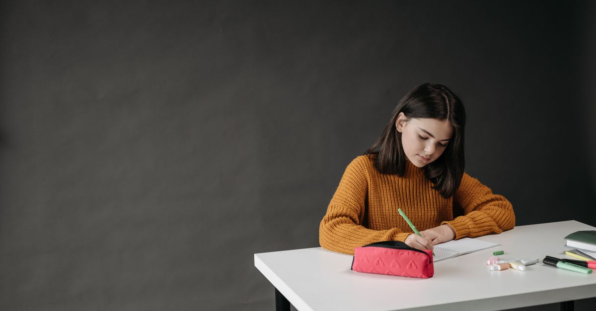 Writing Girl Girl Writing on her Notebook · Free Stock Photo