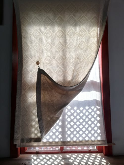 White and Brown Window Curtain