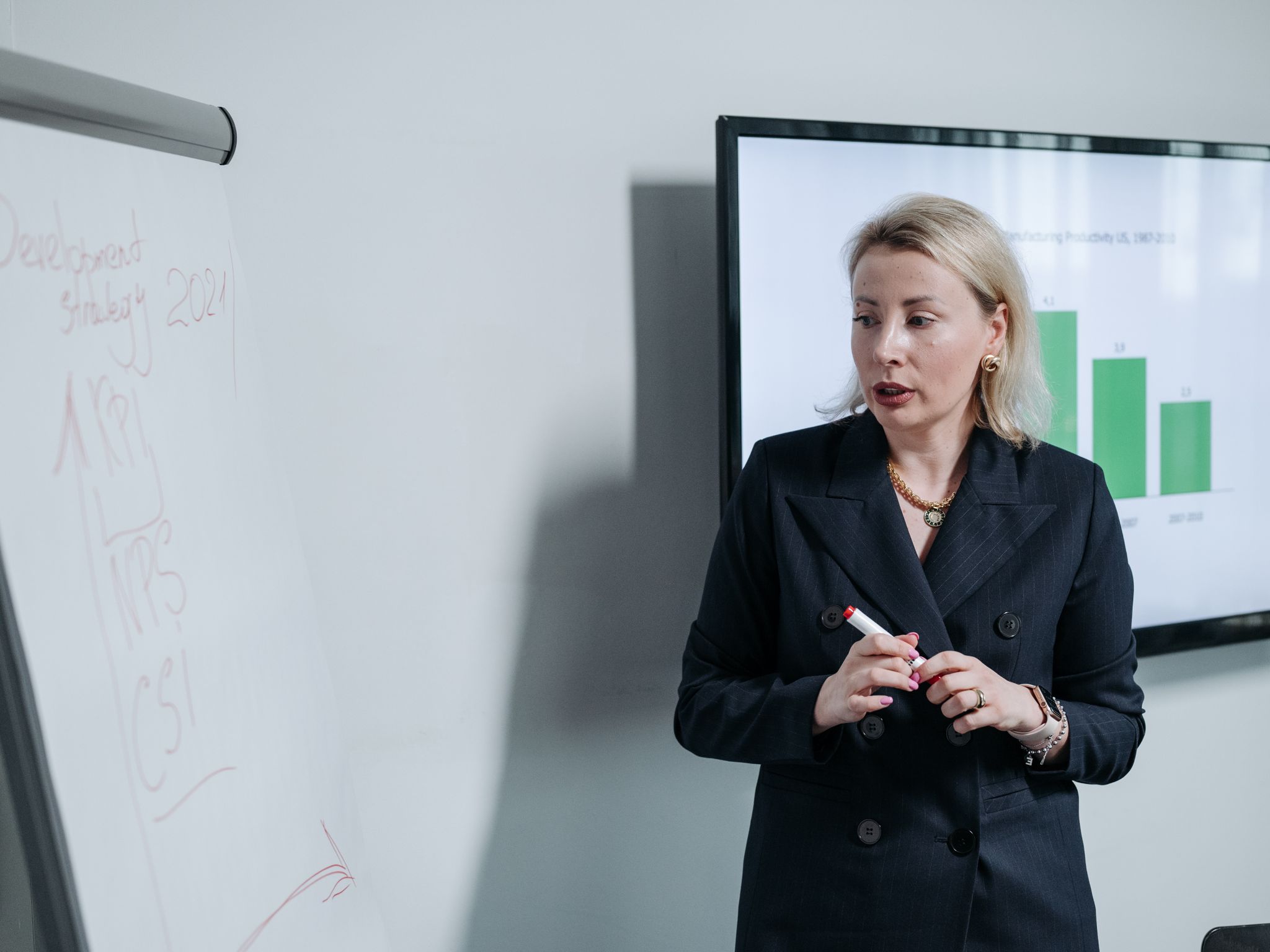 Consultant presenting findings to a client team