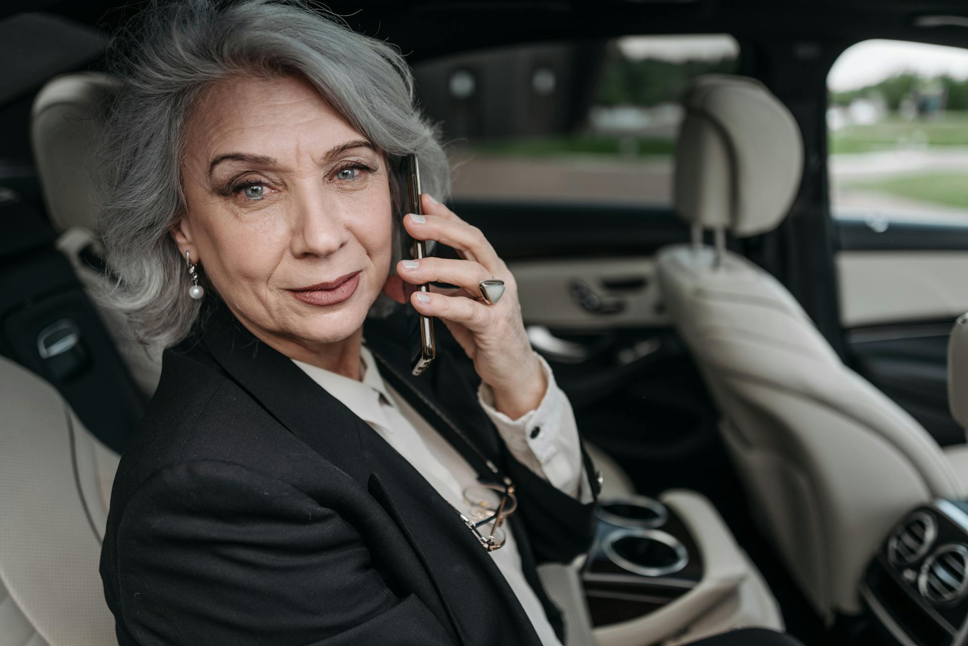 An Elderly Woman Holding a Cell Phone