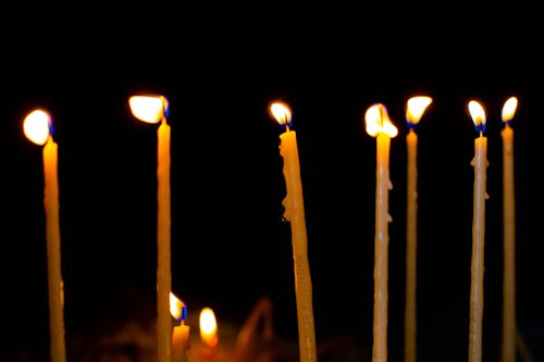 Free Close-Up Shot of Burning Candles  Stock Photo
