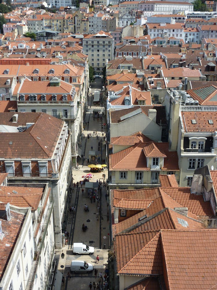 Aerial View Of Lisbon Old Town, Portugal 
