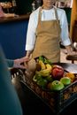 Person in White Shirt Holding Green Apples