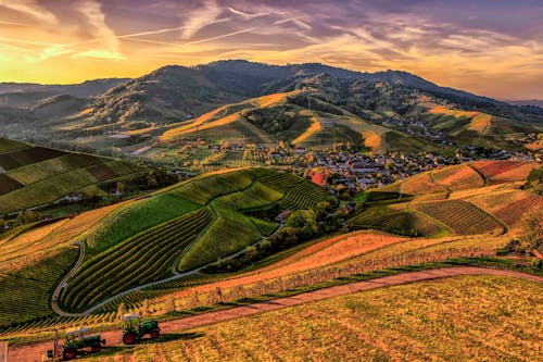 Photo De Vue Sur La Montagne Brune Et Verte