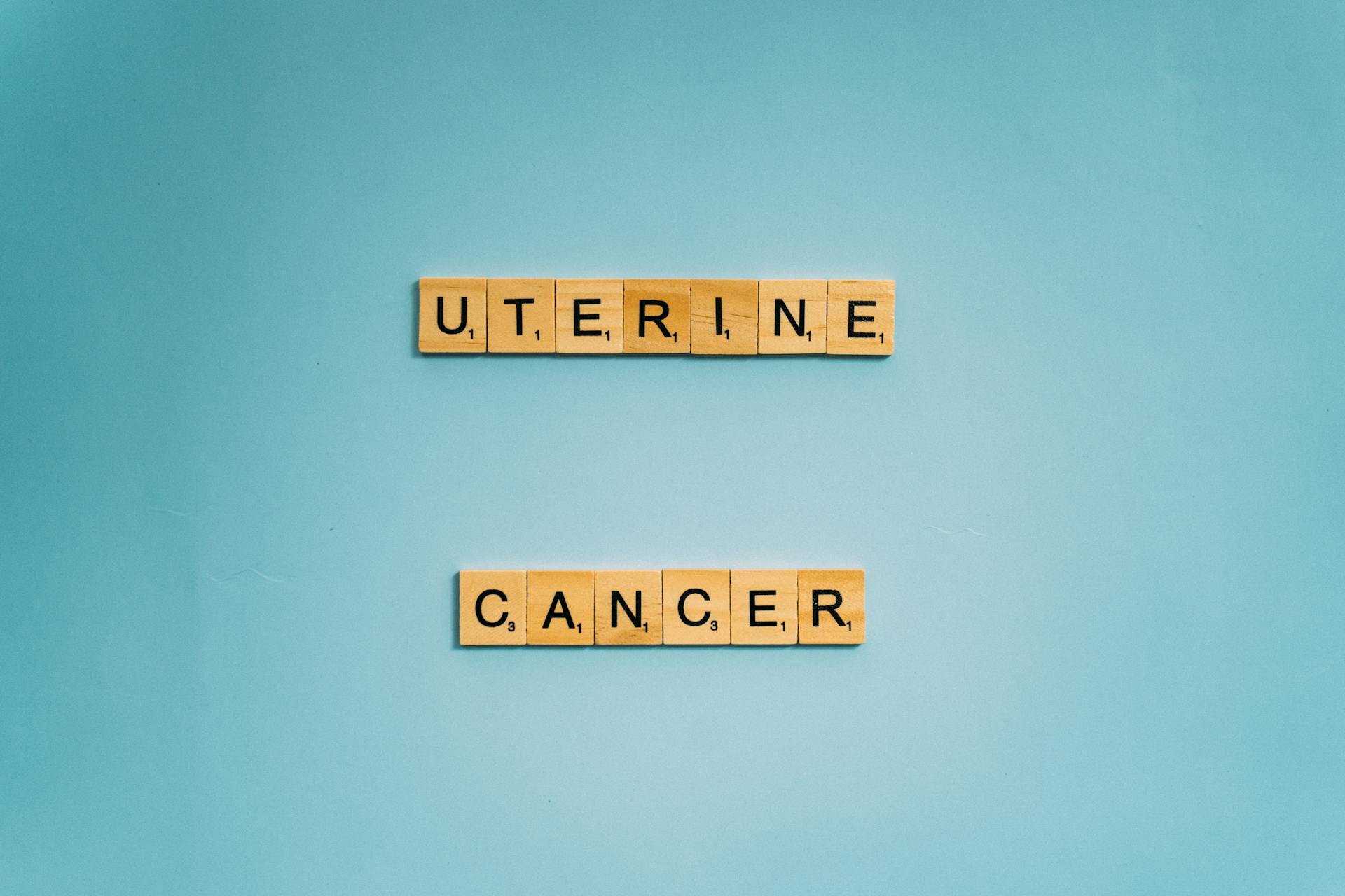 Uterine Cancer Spelled on Scrabble Tiles