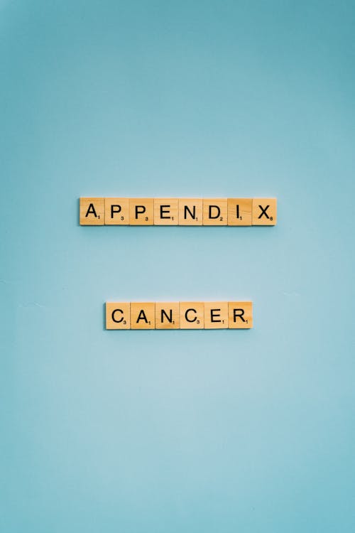 Appendix Cancer Spelled on Scrabble Tiles 