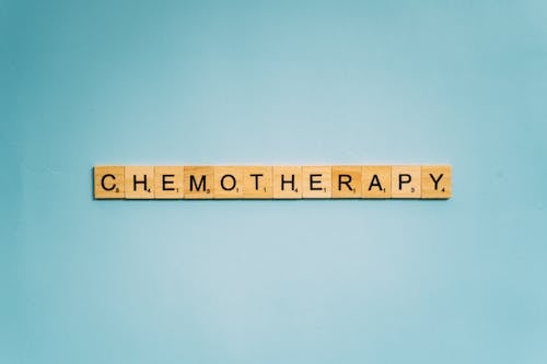 Chemotherapy Word Spelled on Scrabble Tiles