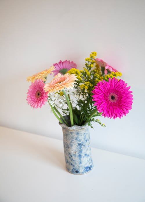 Free Assorted Flowers in a Ceramic Vase Stock Photo