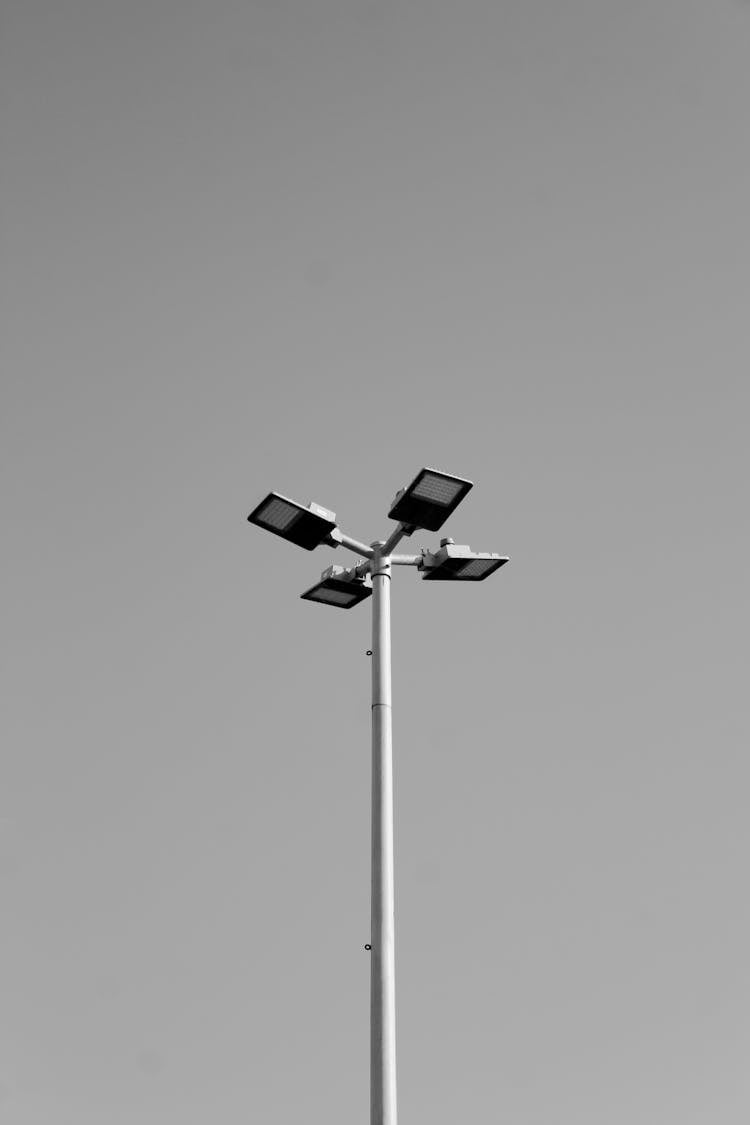 A Pole With Solar Lights