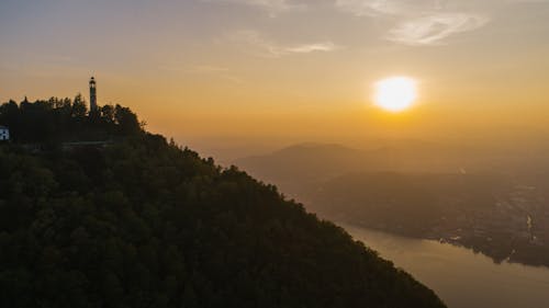 Free A Mountain and Sunset Stock Photo