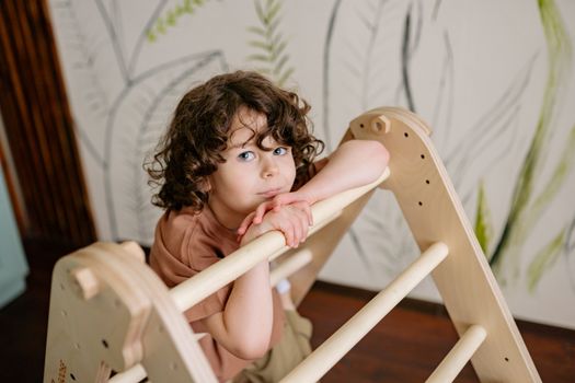 A Child on a Wooden Ladder