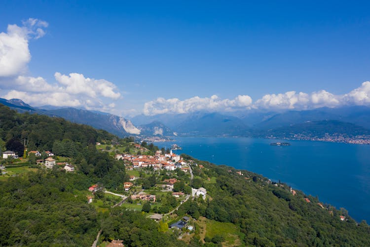 Aerial View Of Village On The Mountain