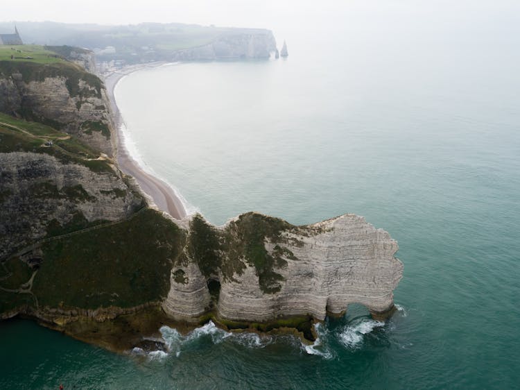 Natural Rock Formation In Normandy Beach