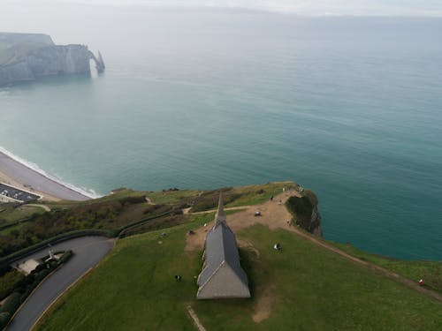 Church on Green Mountains Near the Sea