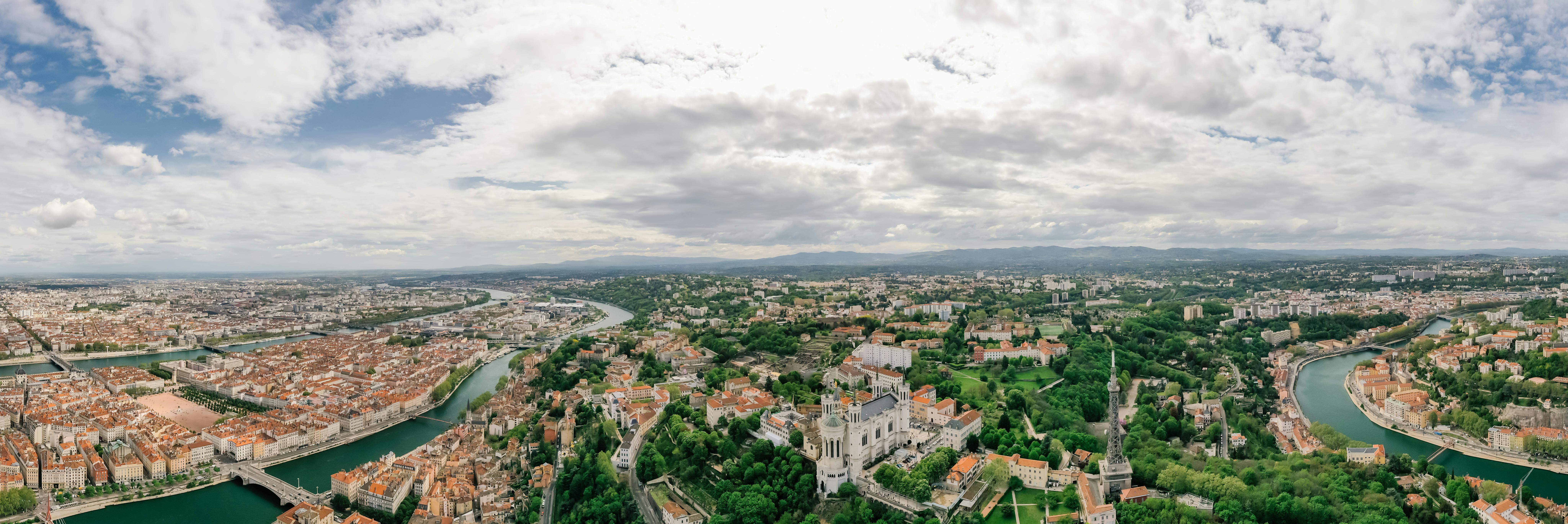 panoramic view of lyon city